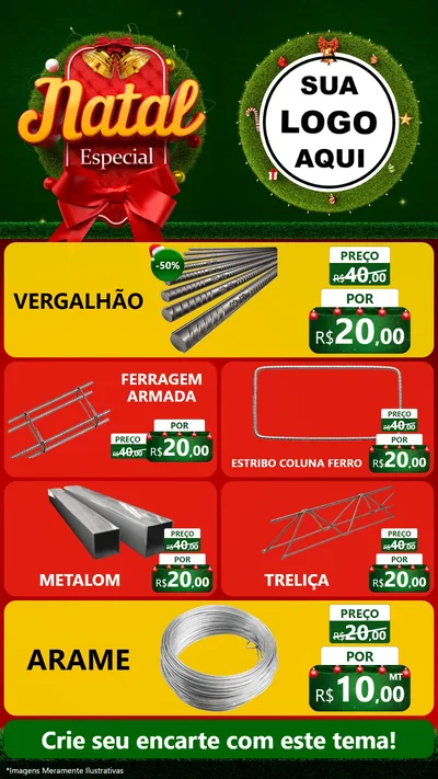 Modelo de TV para TV Vertical com o tema Natal Especial para Ferragens
