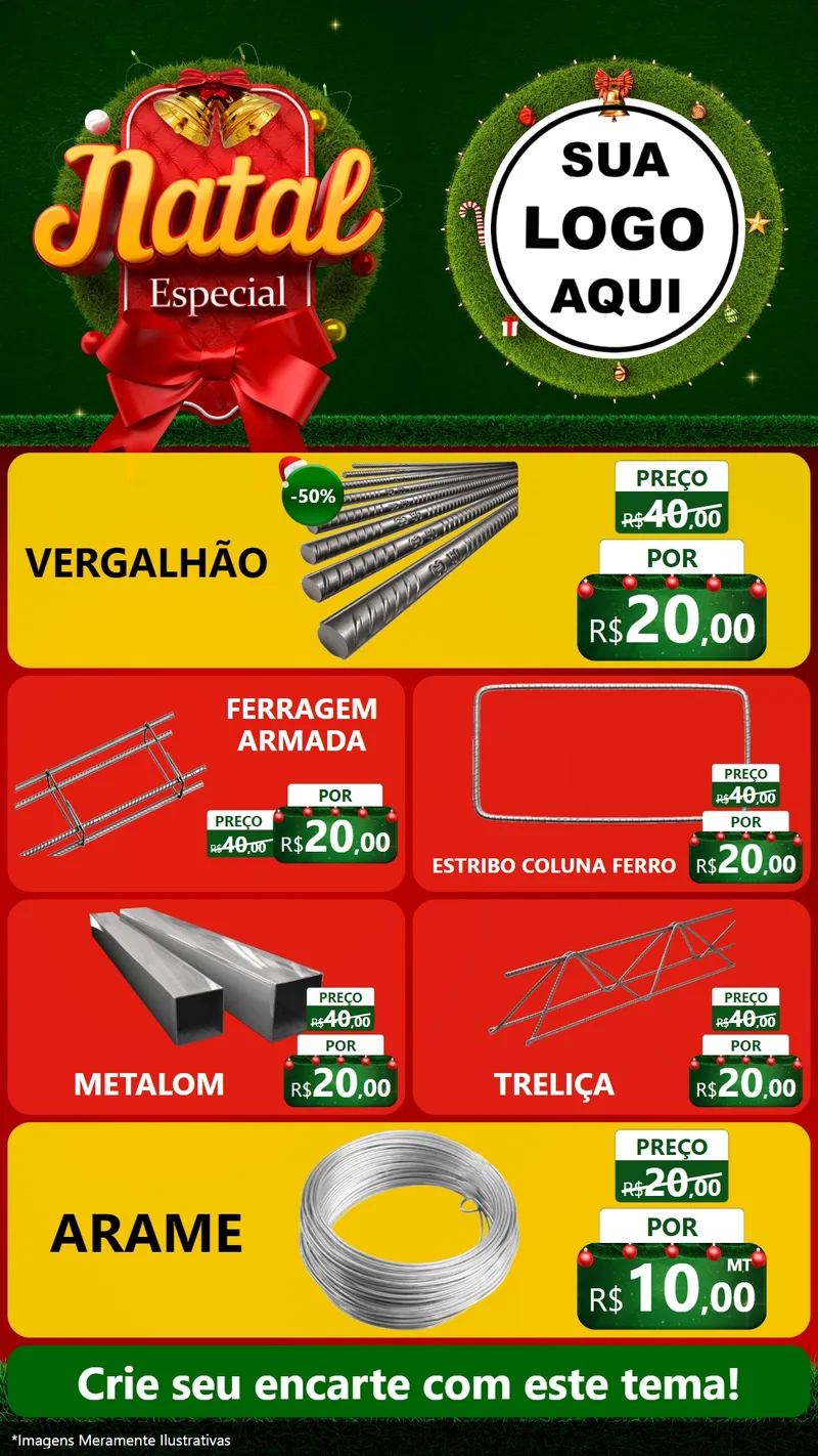 Modelo de TV para TV Vertical com o tema Natal Especial para Ferragens