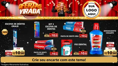 Modelo de TV para TV Horizontal com o tema Ofertas da Virada para Higiene Pessoal