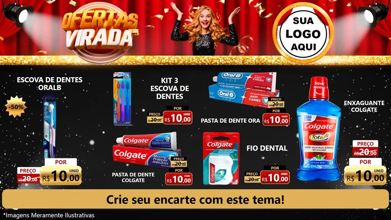 Modelo de TV para TV Horizontal com o tema Ofertas da Virada para Higiene Pessoal