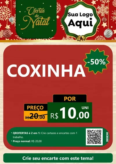 Modelo de Cartaz para Cartaz A4 Vertical com o tema Natal de Ofertas para Salgadaria