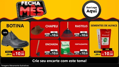Modelo de TV para TV Horizontal com o tema Fecha Mês para Agropecuária