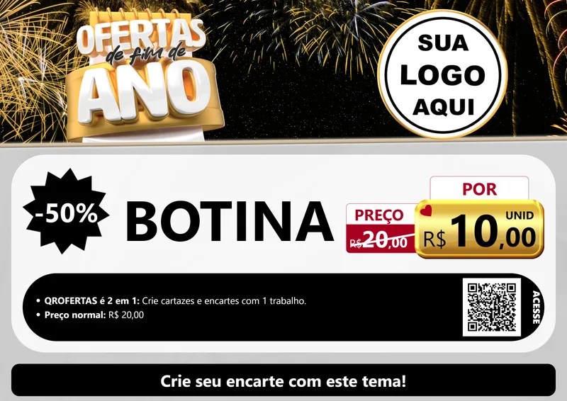 Modelo de Cartaz para Cartaz A4 Horizontal com o tema Ofertas de Fim de Ano para Agropecuária