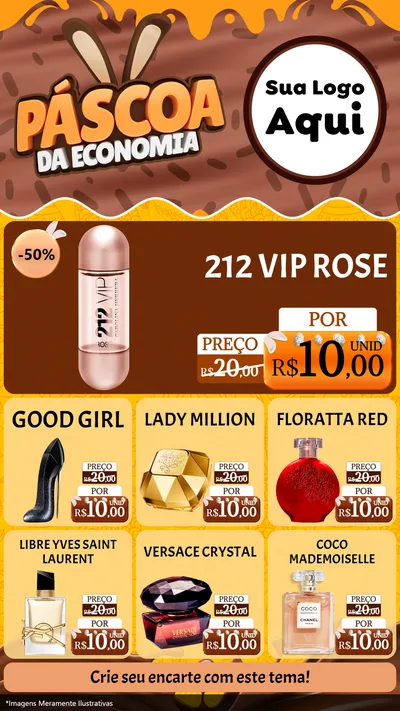Modelo de Rede Social para Stories com o tema Páscoa da Economia para Perfumes