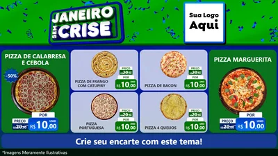 Modelo de TV para TV Horizontal com o tema Janeiro Sem Crise para Pizzaria