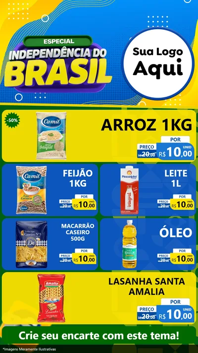 Modelo de TV para TV Vertical com o tema Especial Independência do Brasil para Supermercado