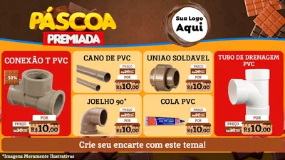 Modelo de TV para TV Horizontal com o tema Páscoa Premiada para Tubos e conexões