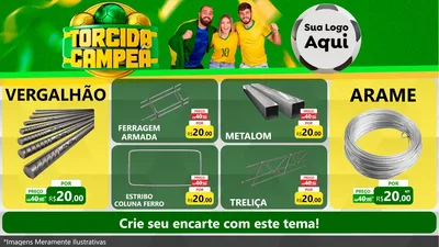 Modelo de TV para TV Horizontal com o tema Torcida Campeã - Copa para Ferragens