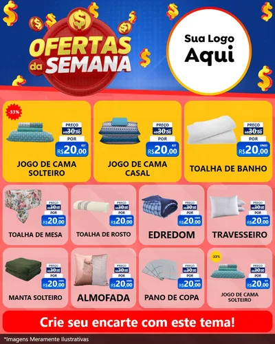 Modelo de Rede Social para Feed Instagram com o tema Ofertas Da Semana para Cama, Mesa e Banho