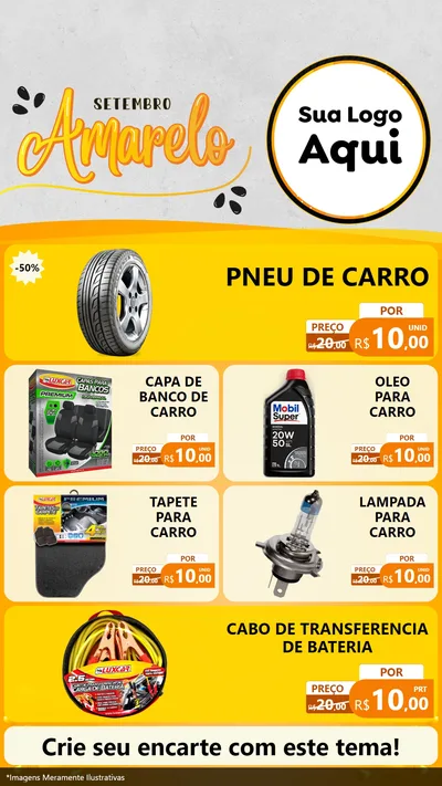 Modelo de TV para TV Vertical com o tema Setembro Amarelo para Auto peças