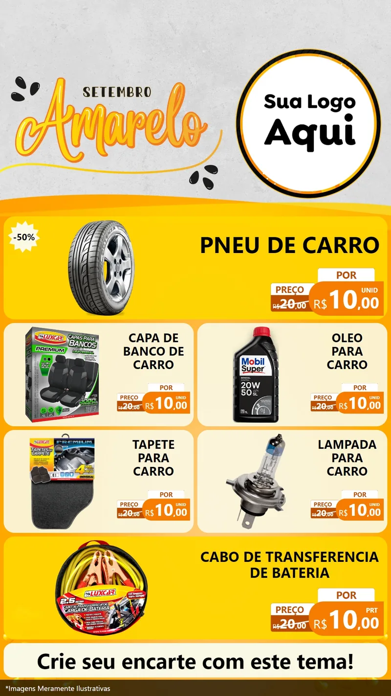 Modelo de TV para TV Vertical com o tema Setembro Amarelo para Auto peças