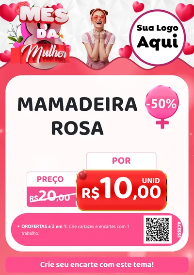 Modelo de Cartaz para Cartaz A4 Vertical com o tema Mês da Mulher para Bebês