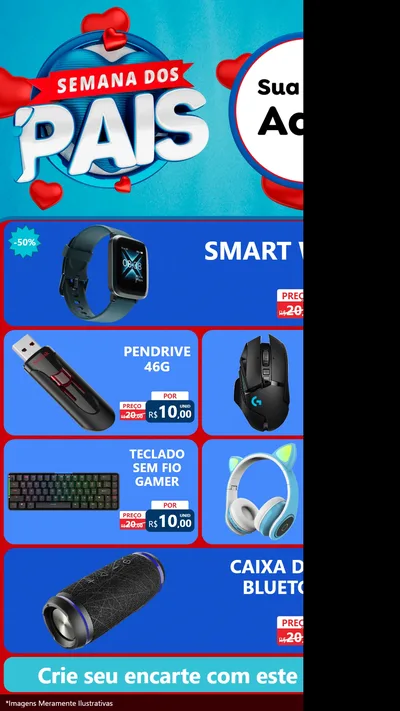 Modelo de TV para TV Vertical com o tema Semana Dos Pais para Informática