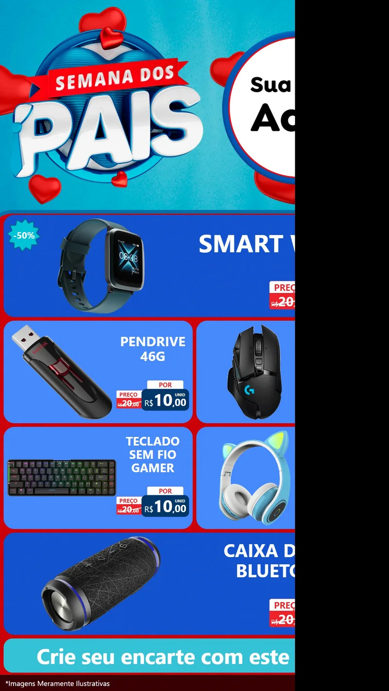Modelo de TV para TV Vertical com o tema Semana Dos Pais para Informática