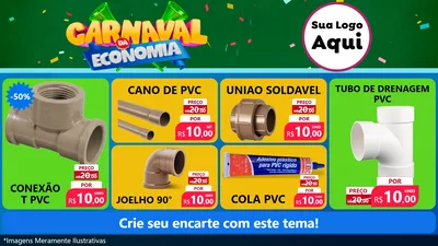 Modelo de TV para TV Horizontal com o tema Carnaval da Economia para Tubos e conexões