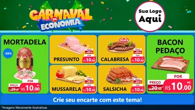Modelo de TV para TV Horizontal com o tema Carnaval da Economia para Frios e Laticínios
