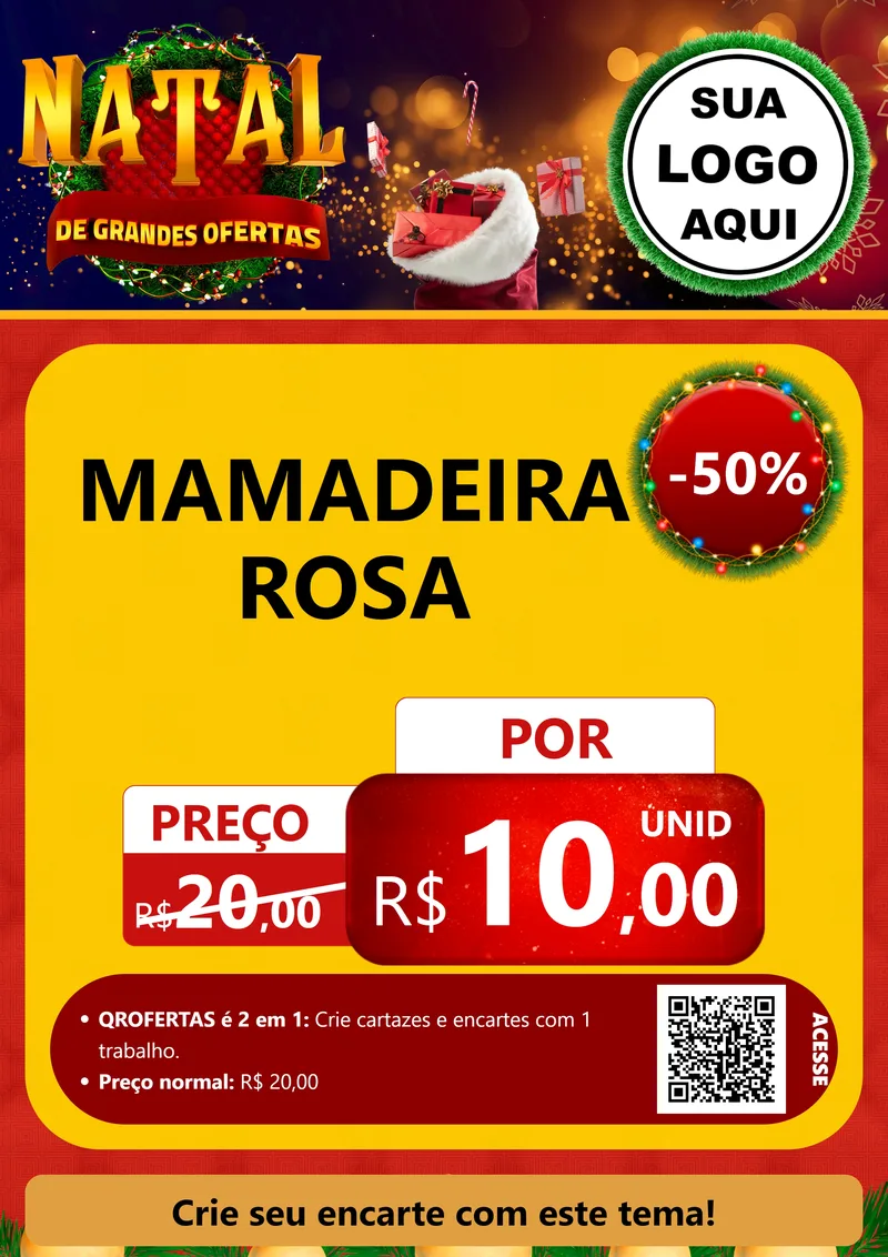 Modelo de Cartaz para Cartaz A4 Vertical com o tema Natal de Grandes Ofertas para Bebês