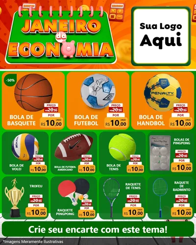 Modelo de Rede Social para Feed Instagram com o tema Janeiro da Economia para Artigos Esportivos