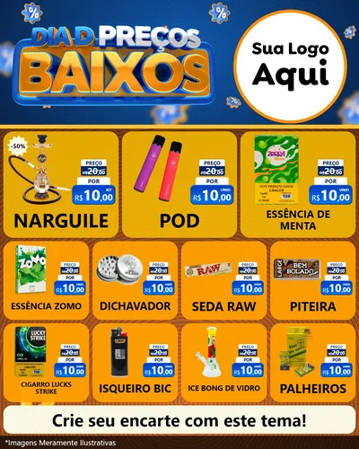 Modelo de Rede Social para Feed Instagram com o tema Dia D Preço Baixo para Tabacaria