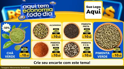 Modelo de TV para TV Horizontal com o tema Aqui Tem Economia Todo Dia para Produtos Naturais