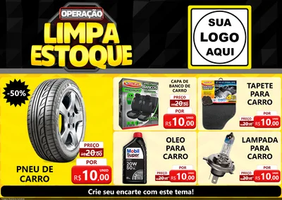 Modelo de Encarte para Encarte A4 Horizontal com o tema Operação Limpa Estoque para Auto peças