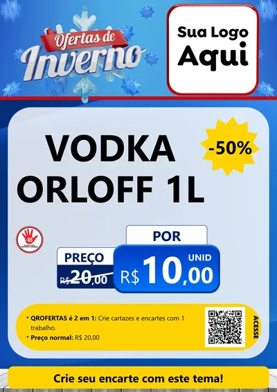 Modelo de Cartaz para Cartaz A4 Vertical com o tema Ofertas de Inverno para Distribuidora de bebidas