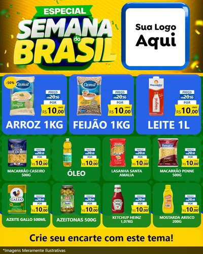 Modelo de Rede Social para Feed Instagram com o tema Especial Semana do Brasil para Supermercado