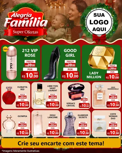 Modelo de Rede Social para Feed Instagram com o tema Alegria Em Família - Super Ofertas para Perfumes