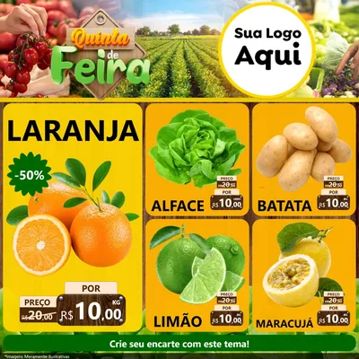 Modelo de Rede Social para Feed Facebook com o tema Quinta de Feira para Hortifrúti