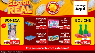 Modelo de TV para TV Horizontal com o tema Sextou do Real para Brinquedos