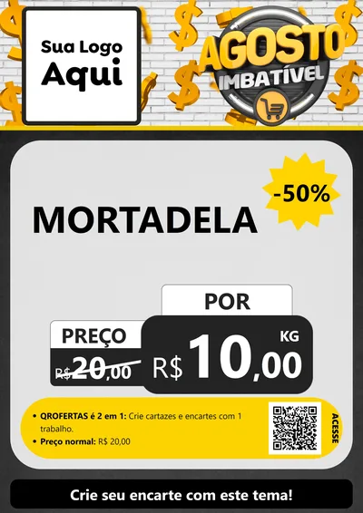 Modelo de Cartaz para Cartaz A4 Vertical com o tema Agosto imbatível para Frios e Laticínios