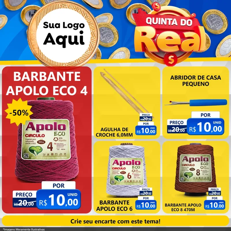 Modelo de Rede Social para Feed Facebook com o tema Quinta do Real para Armarinho e Aviamentos