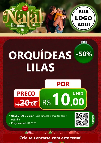 Modelo de Cartaz para Cartaz A4 Vertical com o tema Natal Especial para Floricultura e jardim