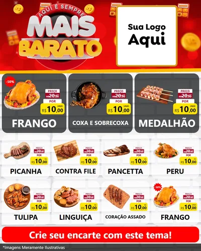 Modelo de Rede Social para Feed Instagram com o tema Mais Barato para Assados