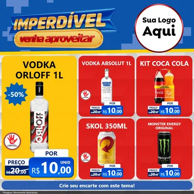 Modelo de Rede Social para Feed Facebook com o tema Imperdível para Distribuidora de bebidas