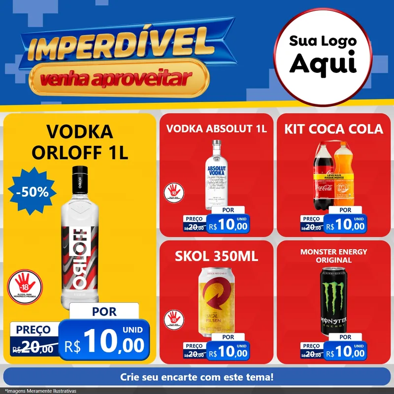 Modelo de Rede Social para Feed Facebook com o tema Imperdível para Distribuidora de bebidas