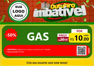 Modelo de Cartaz para Cartaz A4 Horizontal com o tema Outubro Imbatível para Água e gás
