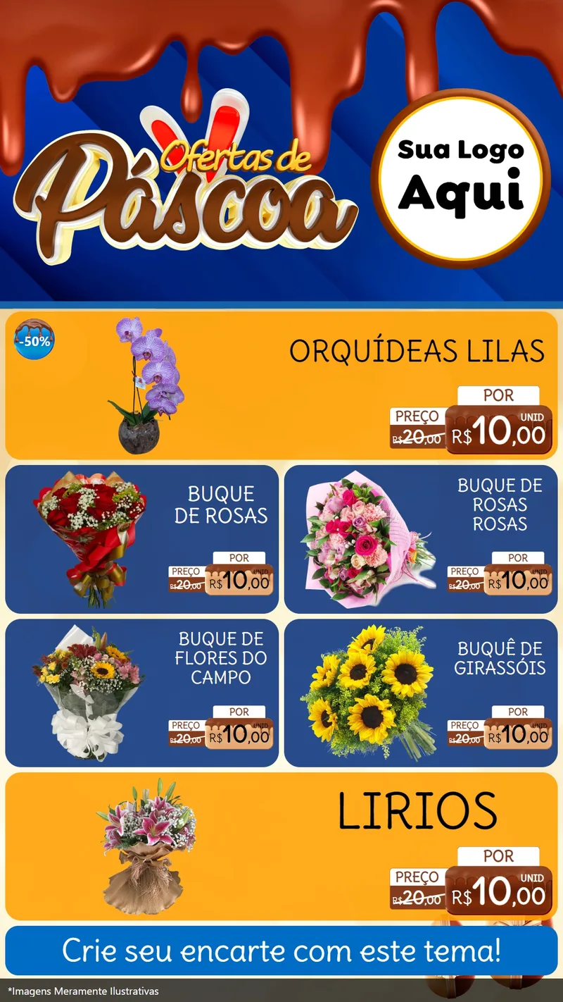 Modelo de TV para TV Vertical com o tema Ofertas de Páscoa para Floricultura e jardim
