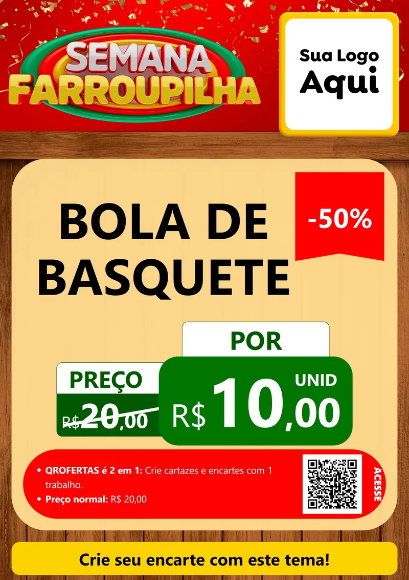 Modelo de Cartaz para Cartaz A4 Vertical com o tema Semana Farroupilha para Artigos Esportivos