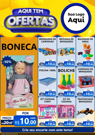 Modelo de Encarte para Encarte A4 Vertical com o tema Aqui Tem Ofertas para Brinquedos