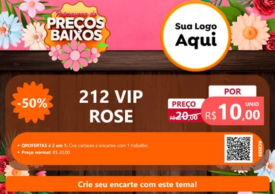 Modelo de Cartaz para Cartaz A4 Horizontal com o tema Primavera de Preços Baixos para Perfumes