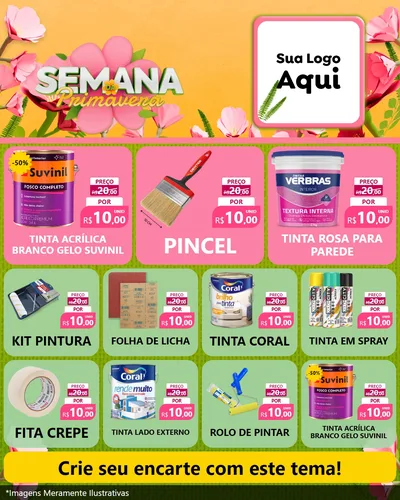 Modelo de Rede Social para Feed Instagram com o tema Semana da Primavera para Tintas e Ferramentas