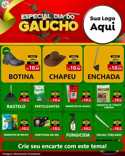 Modelo de Rede Social para Feed Instagram com o tema Especial Dia do Gaúcho para Agropecuária