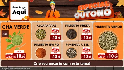 Modelo de TV para TV Horizontal com o tema Especial Outono para Produtos Naturais