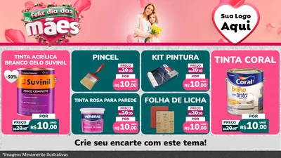 Modelo de TV para TV Horizontal com o tema Feliz Dia das Mães para Tintas e Ferramentas