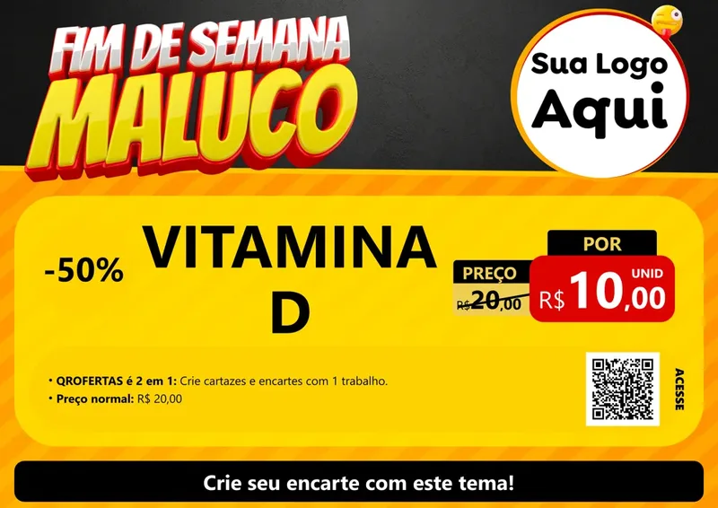 Modelo de Cartaz para Cartaz A4 Horizontal com o tema Final de Semana Maluco para Farmácia