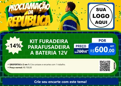 Modelo de Cartaz para Cartaz A4 Horizontal com o tema Proclamação da República para Maquinas e Ferramentas