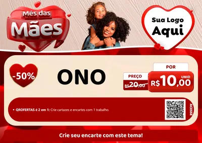 Modelo de Cartaz para Cartaz A4 Horizontal com o tema Mês das Mães para Óticas