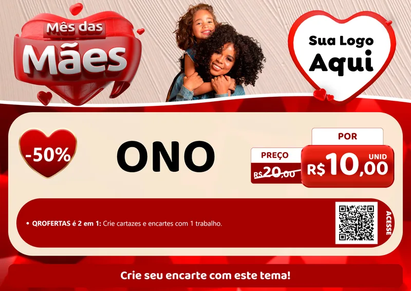Modelo de Cartaz para Cartaz A4 Horizontal com o tema Mês das Mães para Óticas
