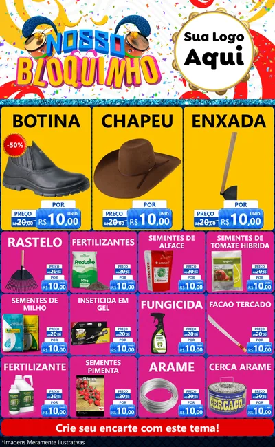 Modelo de Encarte para Encarte Grande com o tema Nosso Bloquinho para Agropecuária
